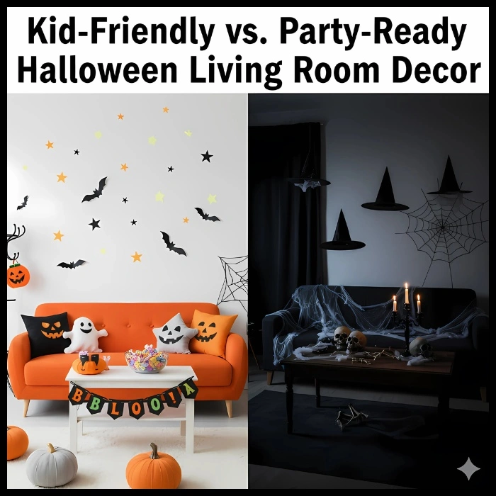 Kid Friendlyvs.Party ReadyHalloweenLivingRoomDecor.