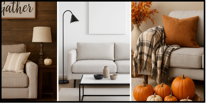 Rustic, modern, and cozy autumn living room styles