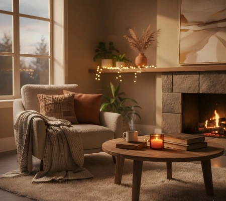 Cozy Textures and Warm Lighting Magic