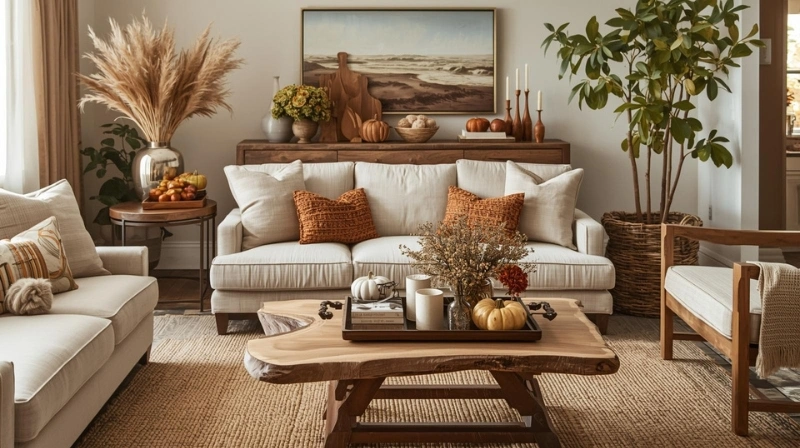 Natural Fall Living Room Decor Ideas