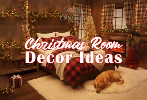 Cozy Christmas room decor with tree and lights