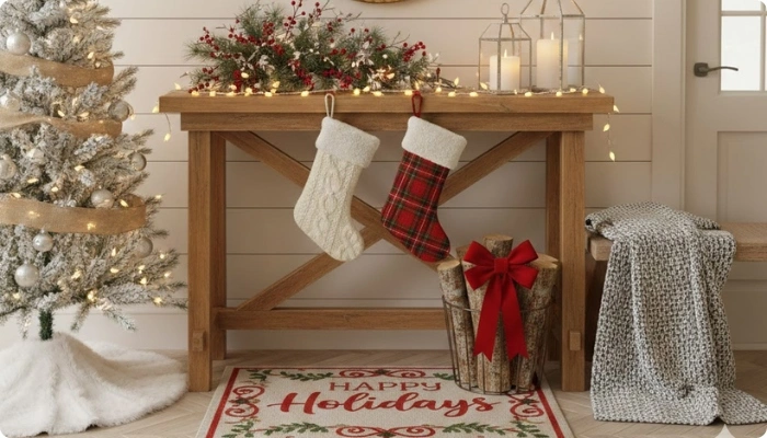 Entryway Winter Holiday Decorating Ideas